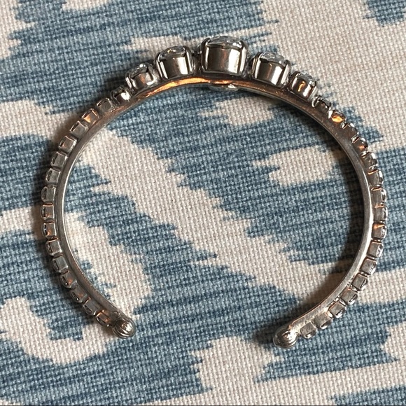 Sorrelli Dazzling Dotted Line Cuff Bracelet Silver w Clear Swarovski Crystals - Picture 11 of 12